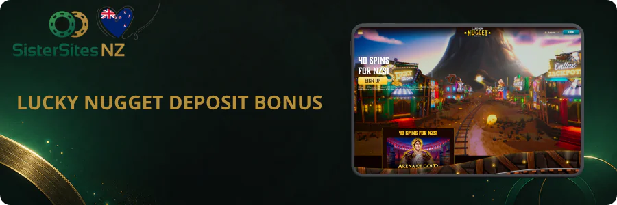 Lucky Nugget Casino low deposit bonus screen