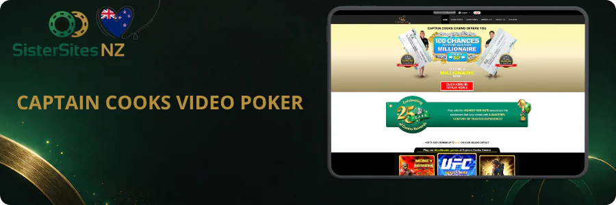 Captain Cooks Casino video poker games